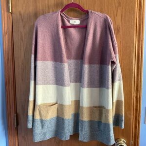 Pinque Colorful Striped Women's Cardigan Sweater size Large